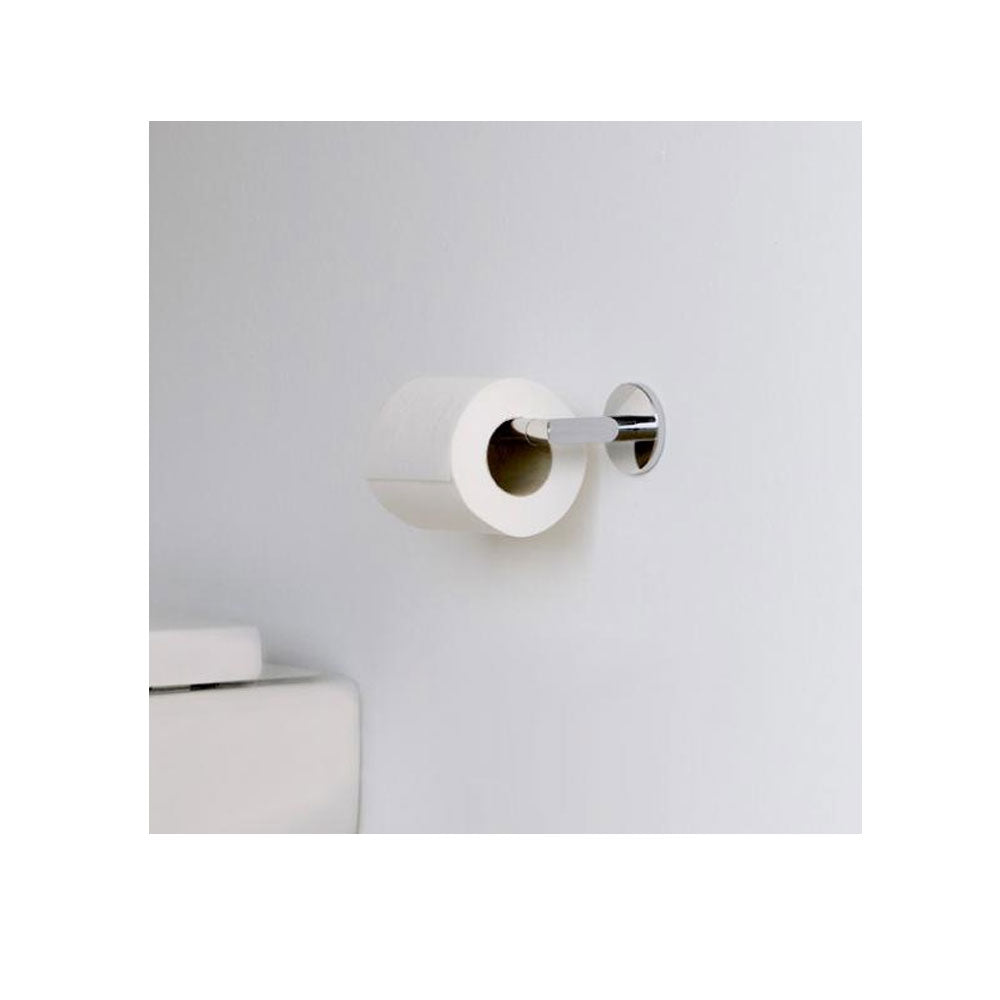 Porta rotolo da incollo della collezione 'Duo Round' by Cosmic in acciaio cromato - Versione sinistra
