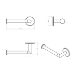 Porta rotolo da incollo della collezione 'Duo Round' by Cosmic in acciaio cromato - Versione sinistra