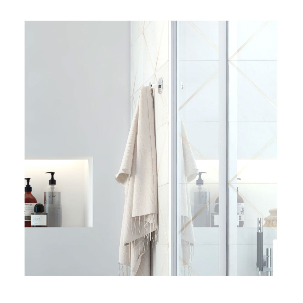 Appendino a muro da incollo in ottone cromato della collezione 'Duo Round' by Cosmic