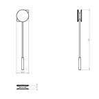 Porta rotolo a muro in alluminio cromato della collezione 'Diabolo' by Cosmic - Corda nera