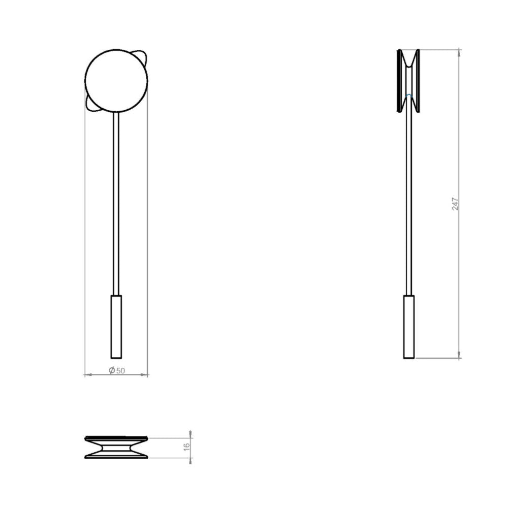Porta rotolo a muro in alluminio cromato della collezione 'Diabolo' by Cosmic - Corda nera