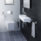 Porta asciugamani a muro in alluminio cromato della collezione 'Diabolo' by Cosmic - Corda nera