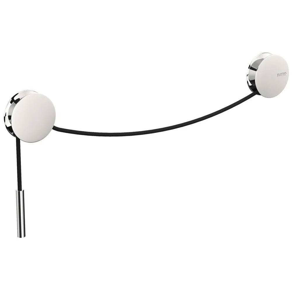 Porta asciugamani a muro in alluminio cromato della collezione 'Diabolo' by Cosmic - Corda nera