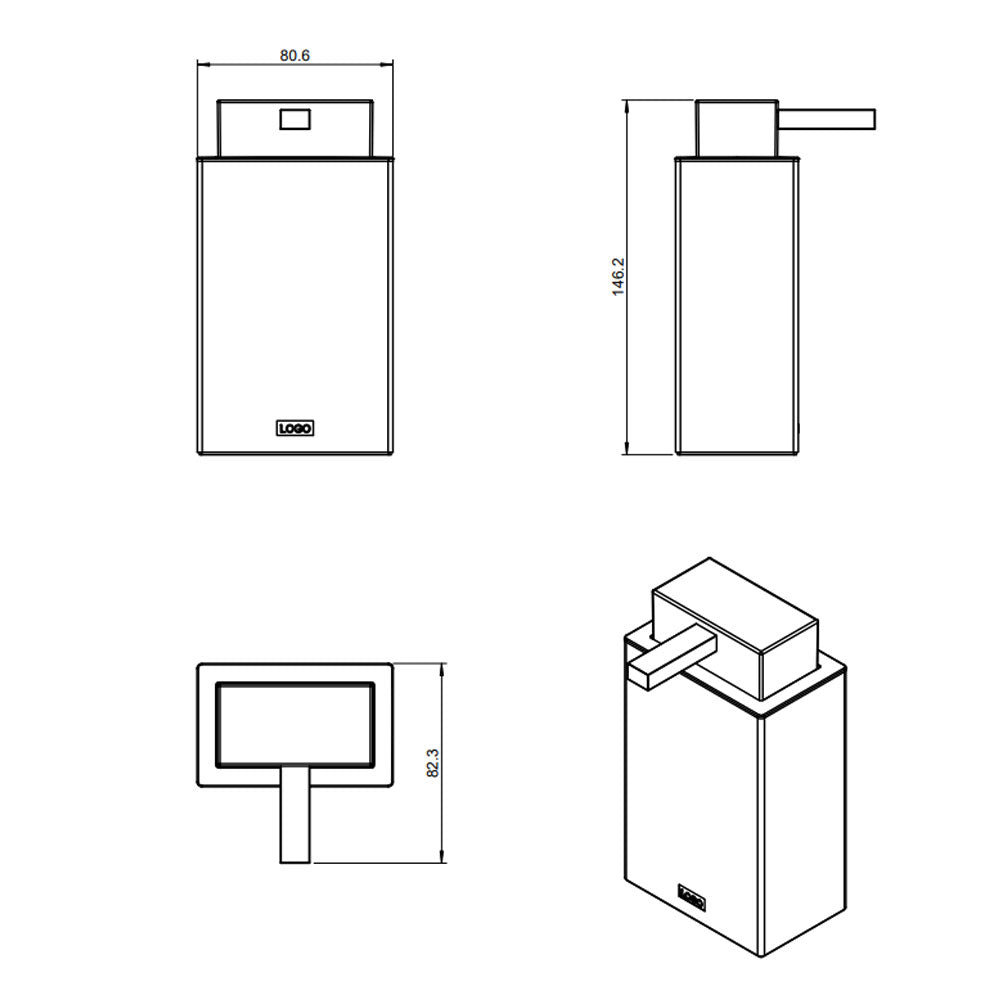 Dispenser sapone da appoggio in ottone cromato della collezione 'Bath Life' by Cosmic