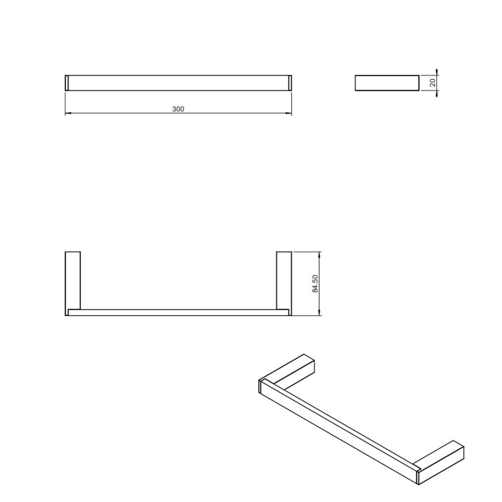 Porta asciugamani a muro in ottone cromato della collezione 'Bath Life' by Cosmic cm 8