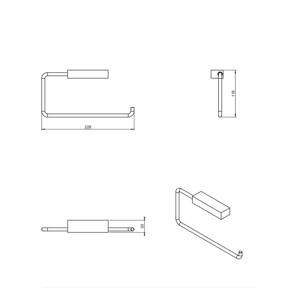 Porta asciugamani sospeso ad anello in ottone cromato della collezione 'Bath Life' by Cosmic cm 23x3x11