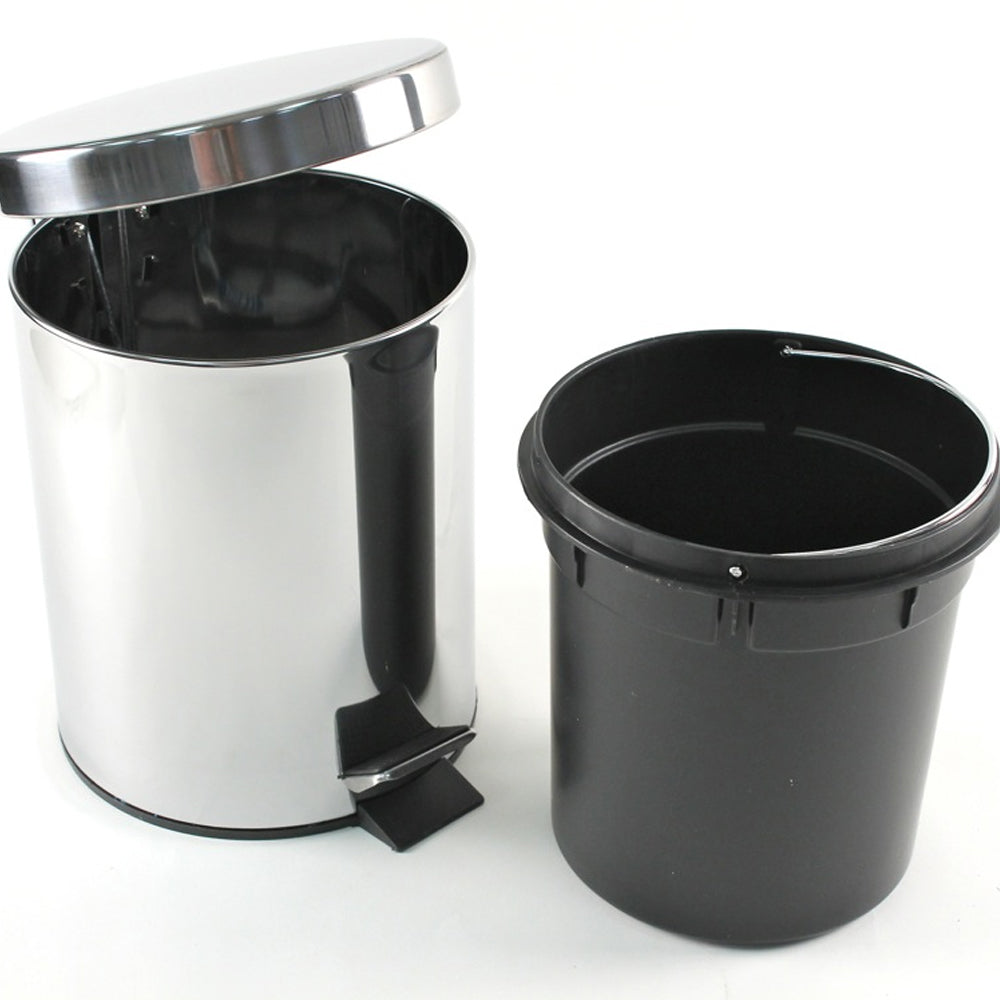 Pattumiera da bagno in acciaio cromato lt.3