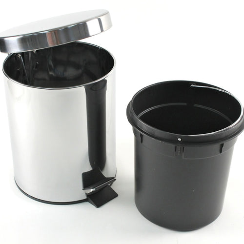 Pattumiera da bagno in acciaio cromato lt.3