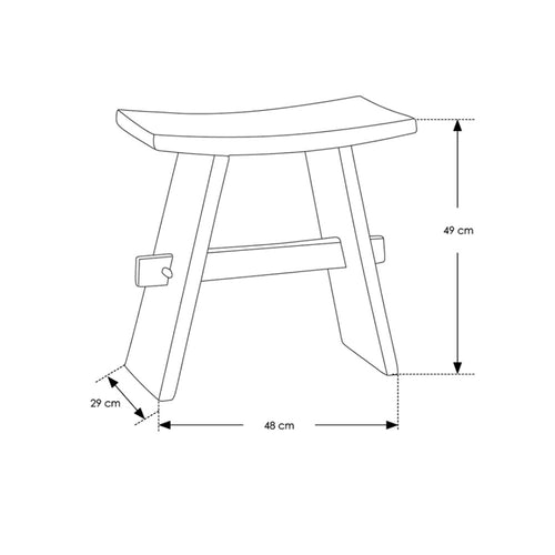 Sgabello 'Zen' in legno Teak by Cipi cm 48 x 29 x 49h