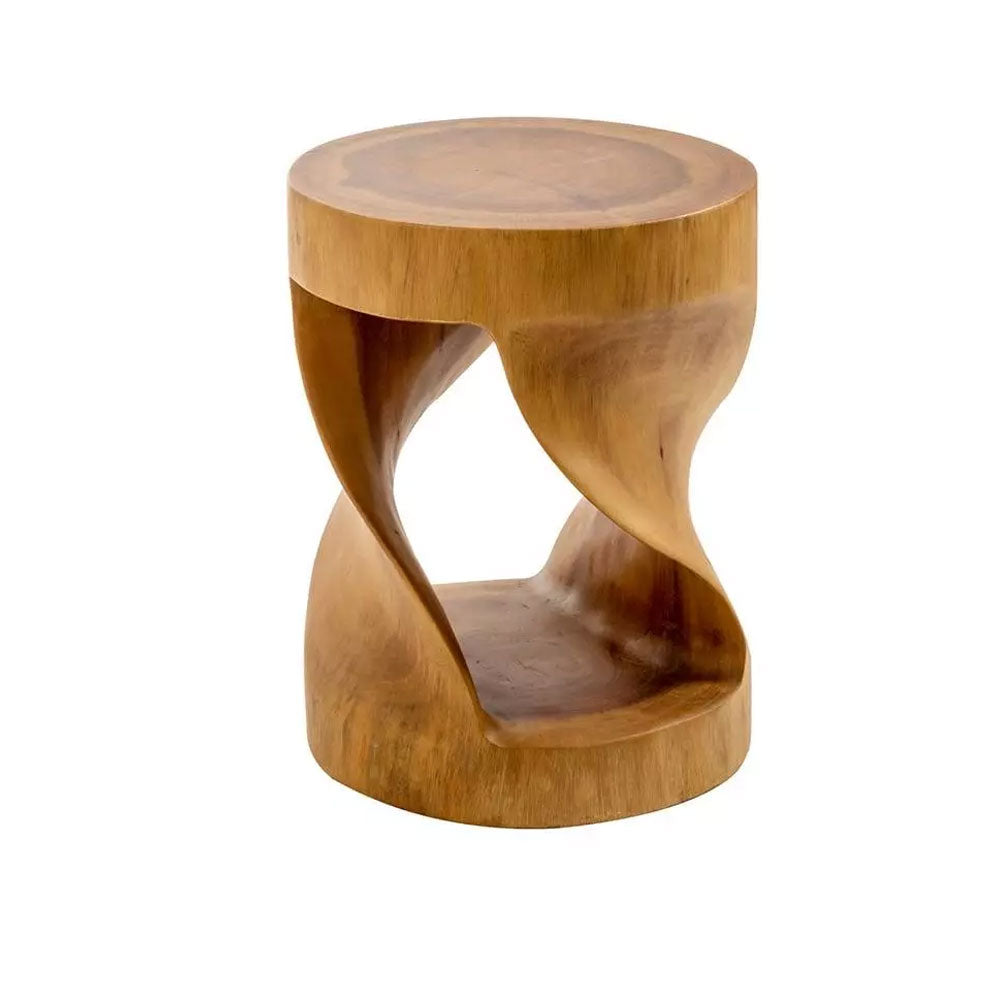 Sgabello 'Twister' in legno di Suar by Cipi  Ã˜ 34