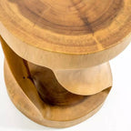 Sgabello 'Twister' in legno di Suar by Cipi  Ã˜ 34