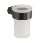 Portaspazzolini a muro in Ottone e Cromall Gedy serie Pirenei - Gun Metal