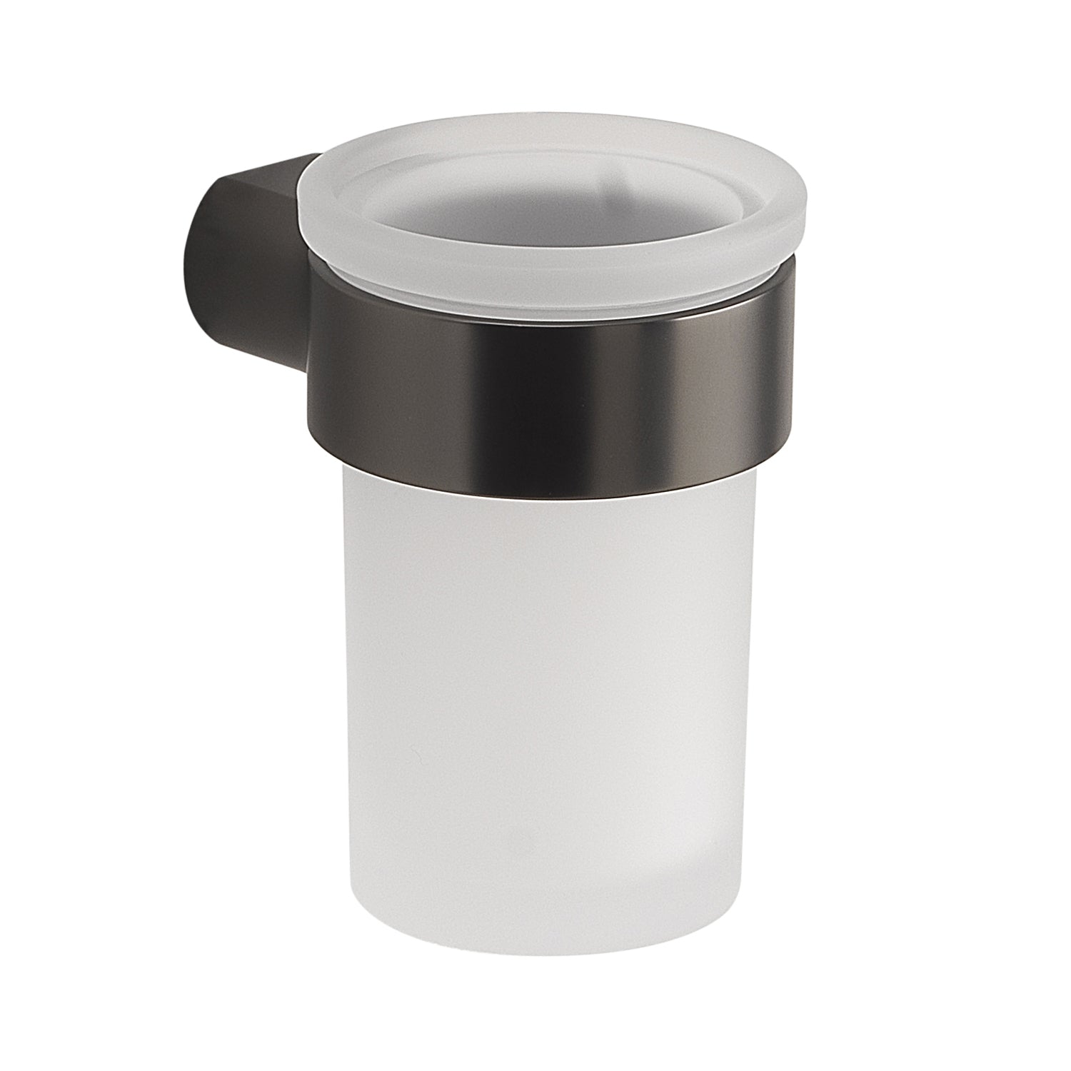 Portaspazzolini a muro in Ottone e Cromall Gedy serie Pirenei - Gun Metal