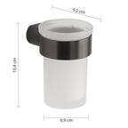 Portaspazzolini a muro in Ottone e Cromall Gedy serie Pirenei - Gun Metal