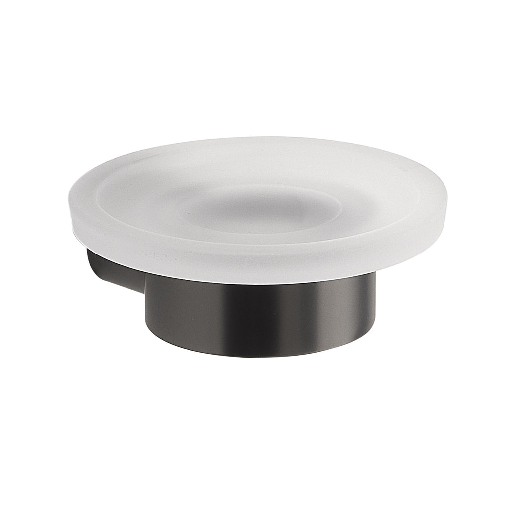Portasapone a muro in Ottone e Cromall di Gedy serie Pirenei - Gun Metal