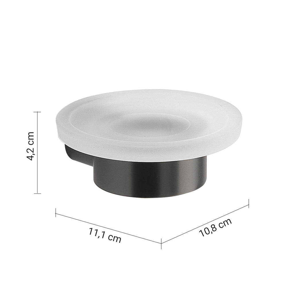 Portasapone a muro in Ottone e Cromall di Gedy serie Pirenei - Gun Metal