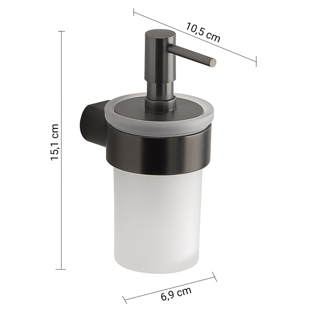 Dosasapone a muro con erogatore di Gedy serie Pirenei - Gun Metal