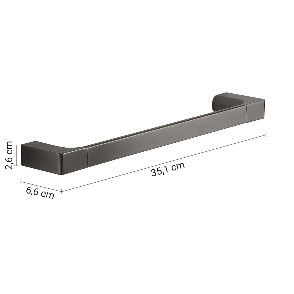Porta asciugamani a muro Gedy serie Pirenei 35 cm - Gun Metal