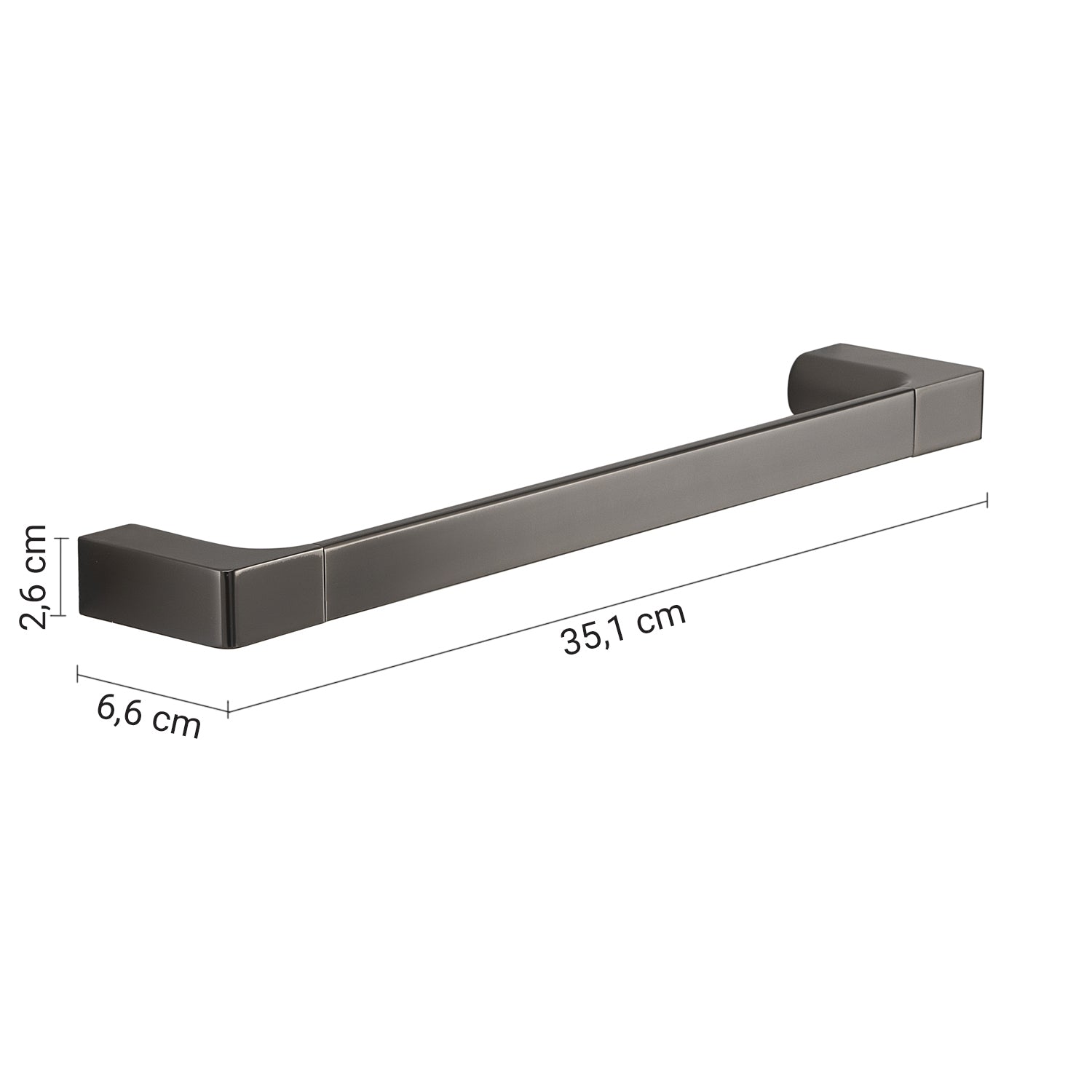 Porta asciugamani a muro Gedy serie Pirenei 35 cm - Gun Metal