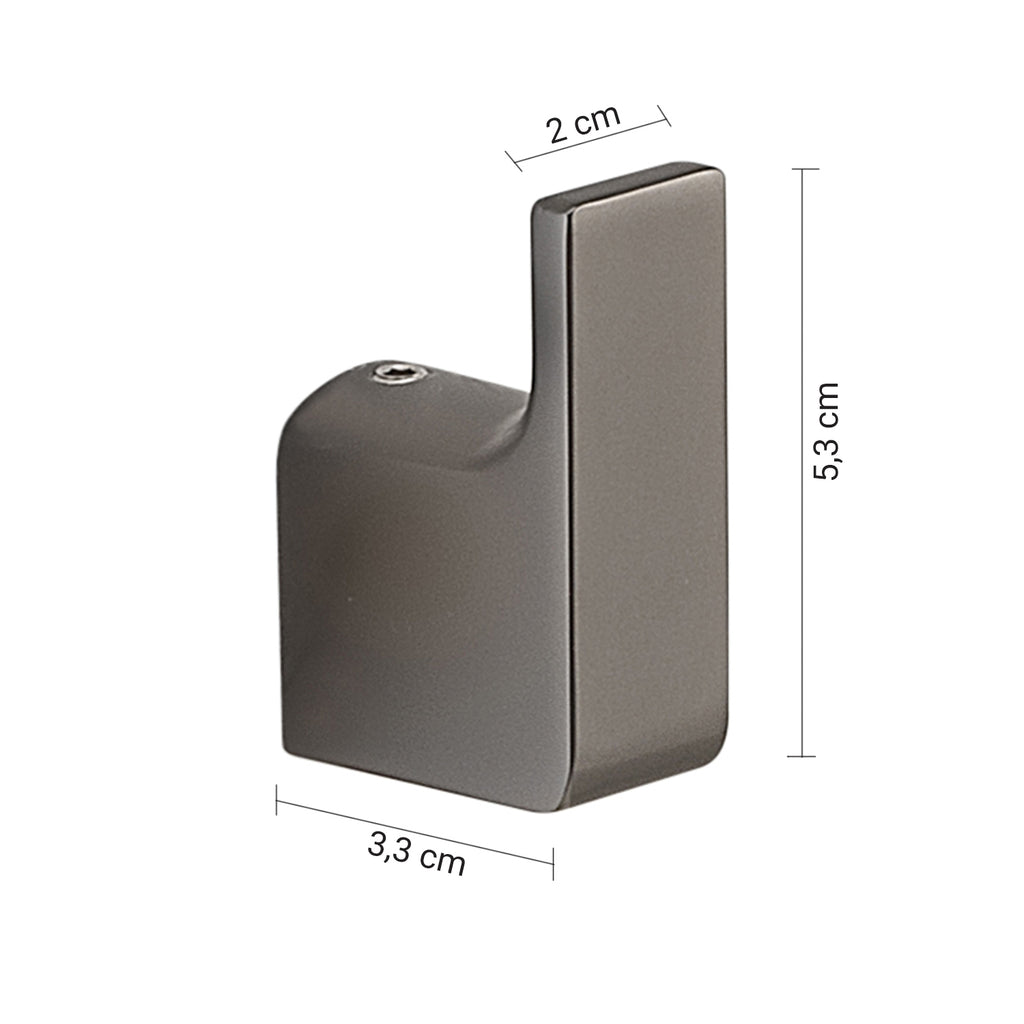 Appendiabiti 2 pezzi a muro Gedy serie Pirenei - Gun Metal