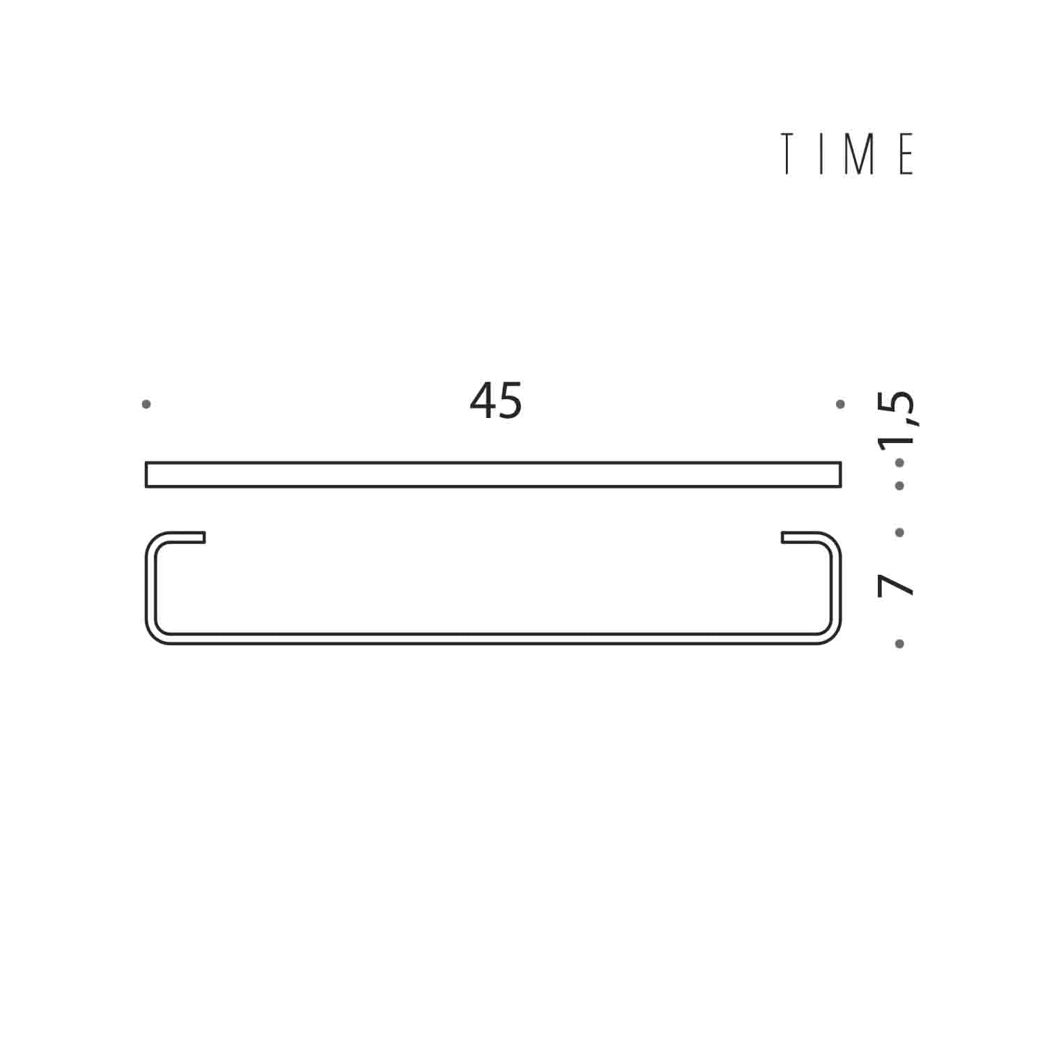 Porta salviette 45cm in ottone collezione Time di Colombo Design