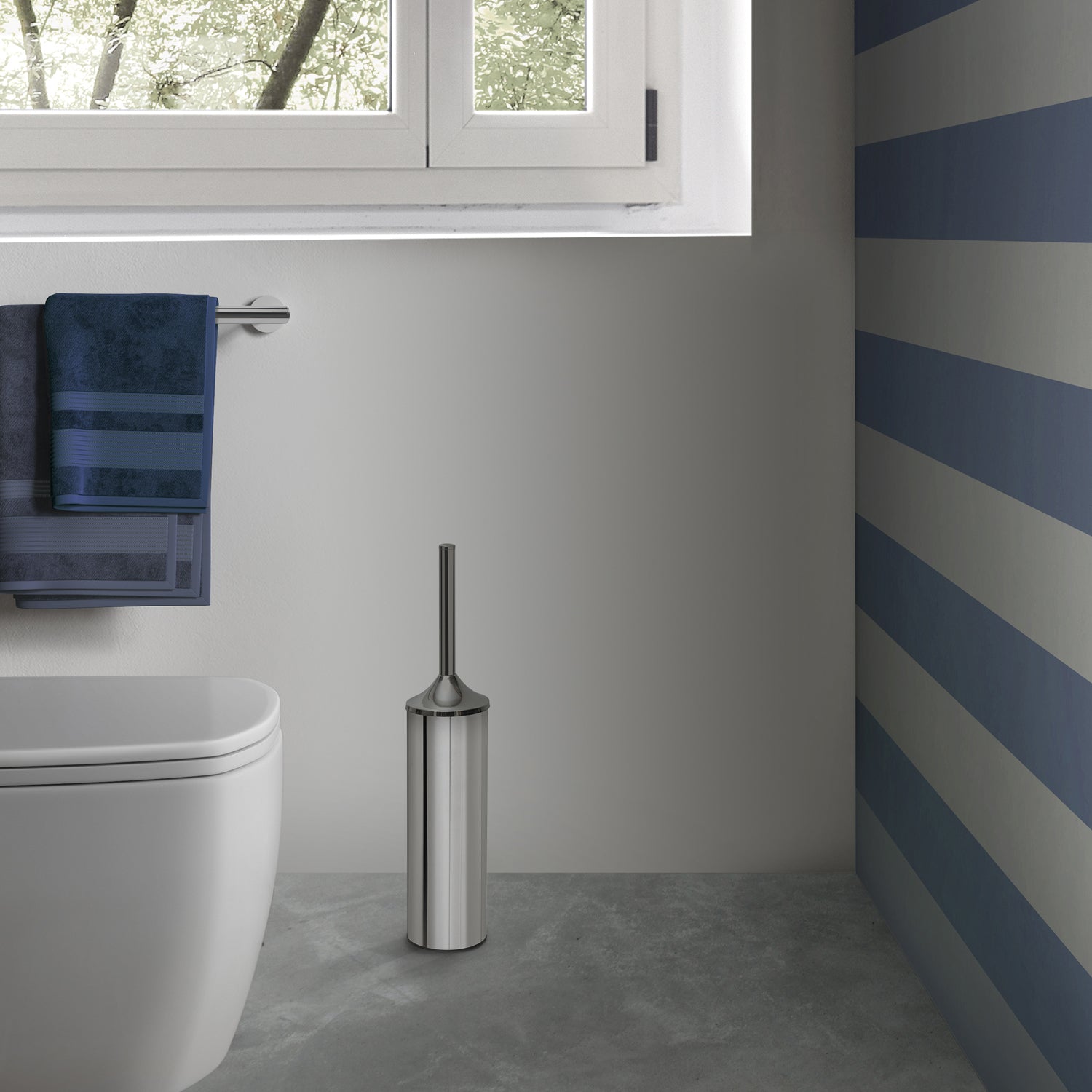 Scopino con ciuffo in setole - Gedy serie Wizard - Acciaio Inox