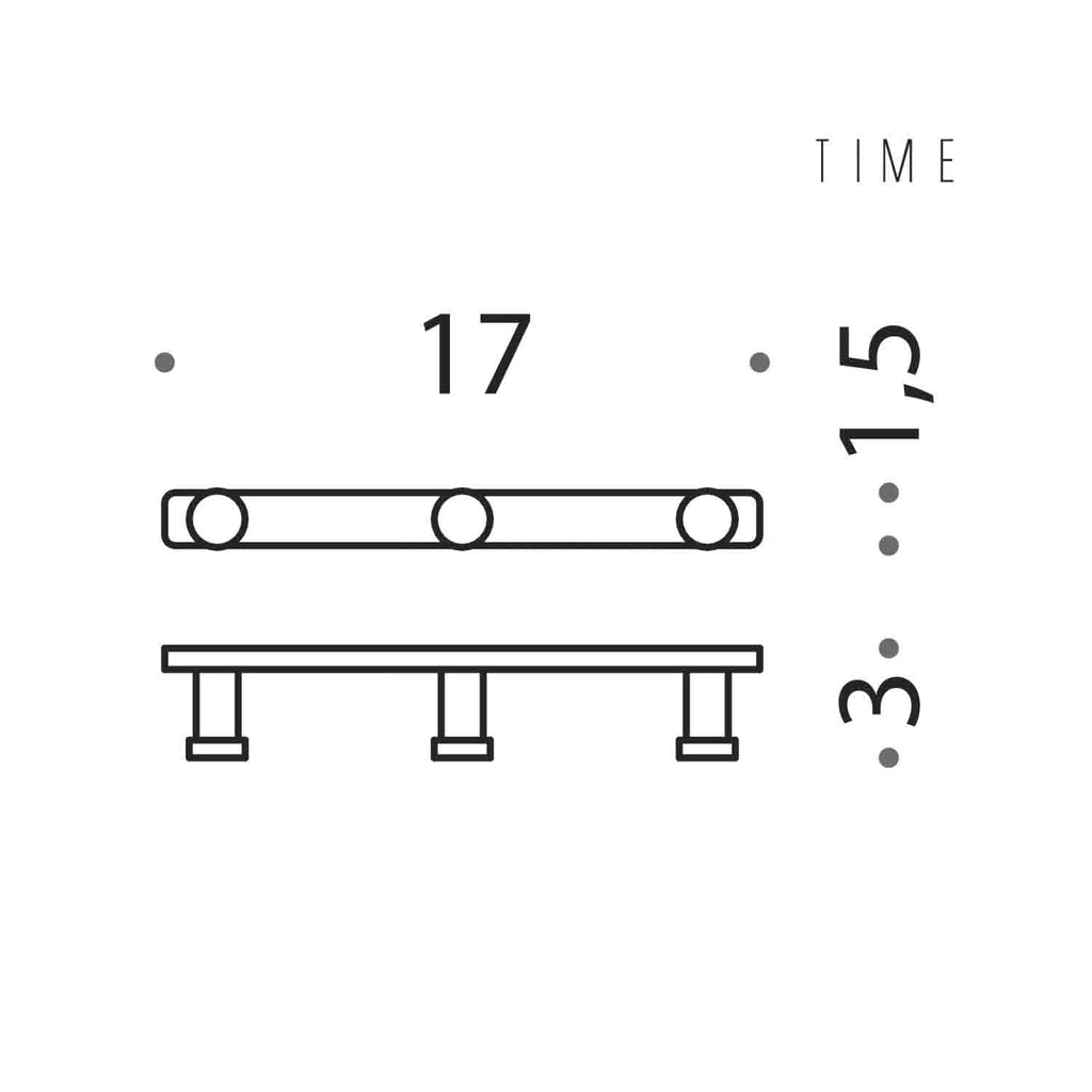 Appenditutto triplo in ottone collezione Time di Colombo Design