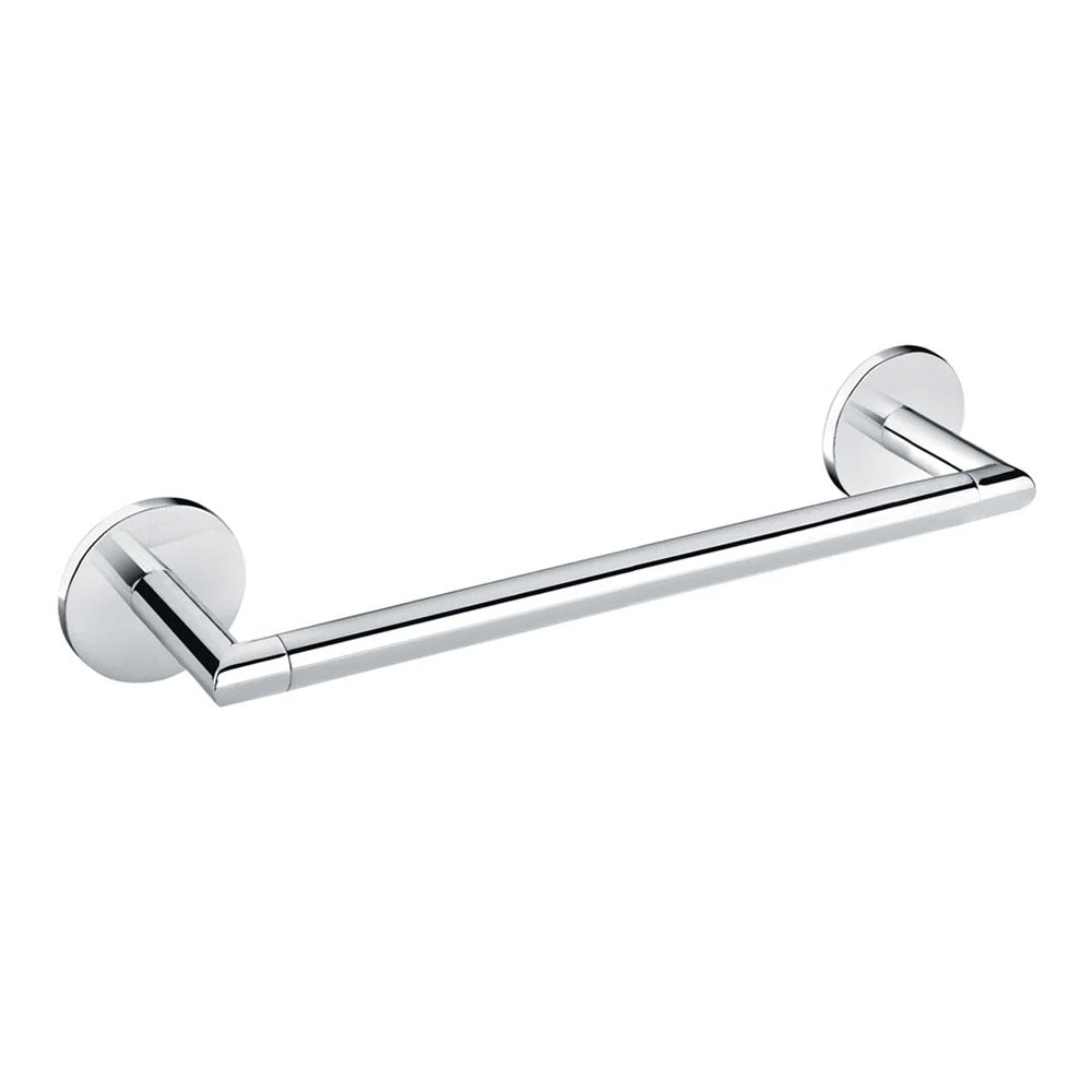 Porta asciugamani da incollo in ottone cromato della collezione 'Duo Round' by Cosmic - 30x7x5