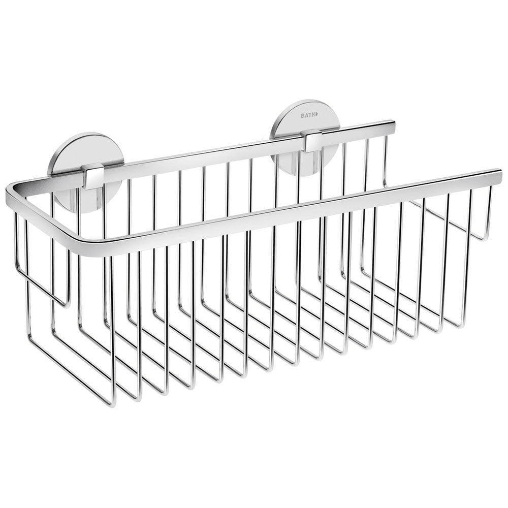 Griglia porta sapone doccia tipo cesta ad incollo - collezione 'Duo-Round' by Cosmic - in ottone cromato