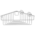 Griglia angoliera porta sapone doccia da incollo collezione 'Duo Round' by Cosmic - in ottone cromato - 26x26x13 cm