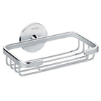 Griglia porta sapone doccia da incollo collezione 'Duo Round' by Cosmic - in ottone cromato - 15x11x5