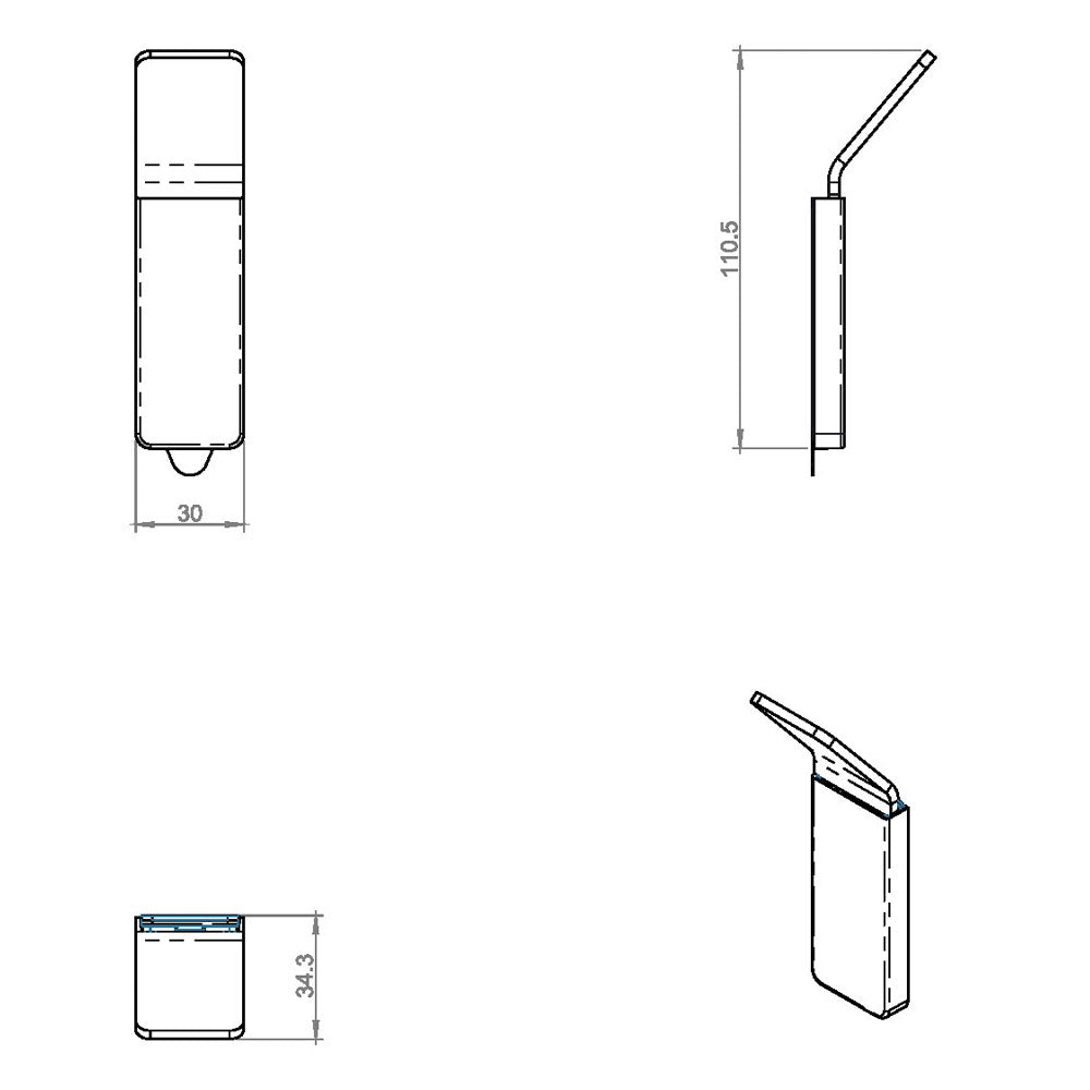 Appendino a muro in acciaio cromato della collezione 'Line' by Cosmic