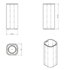 Bicchiere porta spazzolino da appoggio in acciaio cromato della collezione 'Line' by Cosmic - cm 6