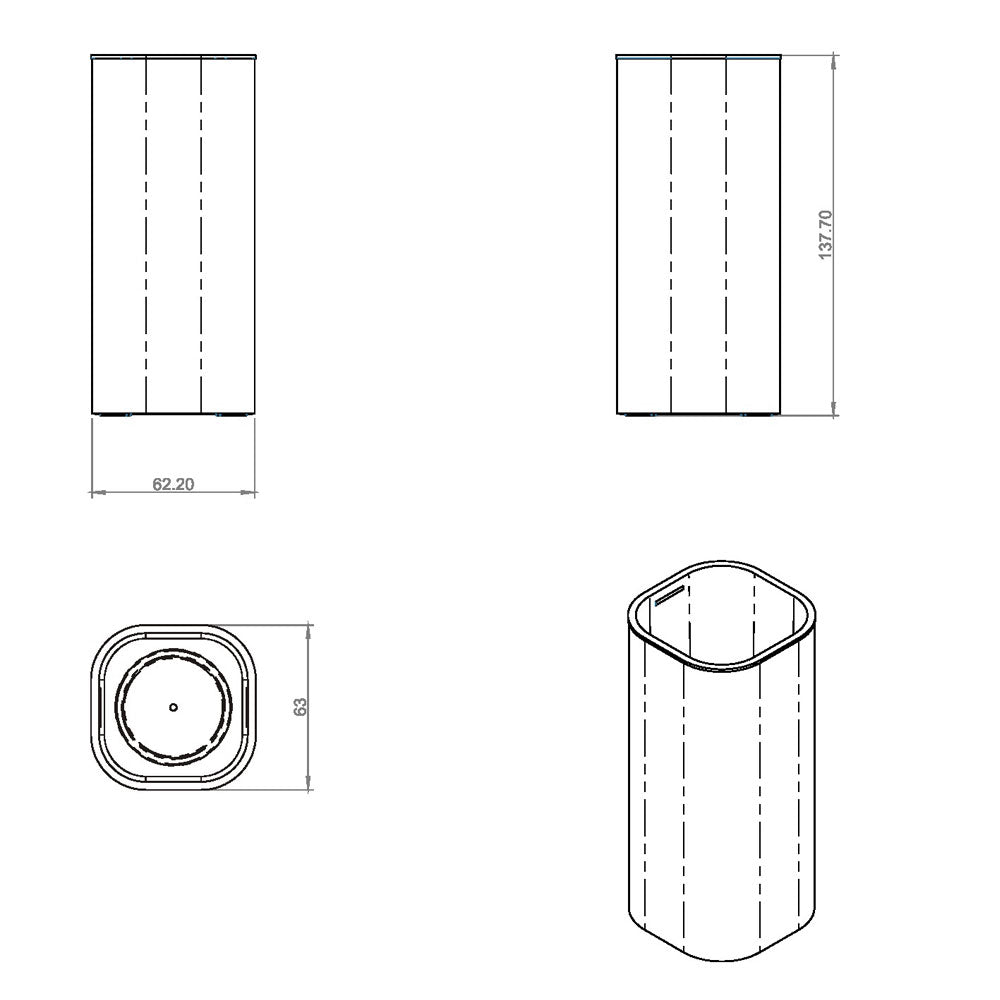 Bicchiere porta spazzolino da appoggio in acciaio cromato della collezione 'Line' by Cosmic - cm 6