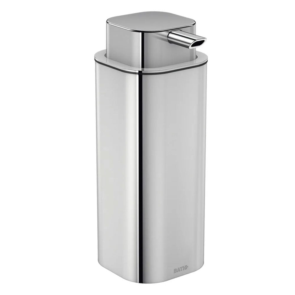 Dispenser sapone da appoggio in acciaio cromato della collezione 'Line' by Cosmic - cm 6