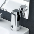 Dispenser sapone da appoggio in acciaio cromato della collezione 'Line' by Cosmic - cm 6