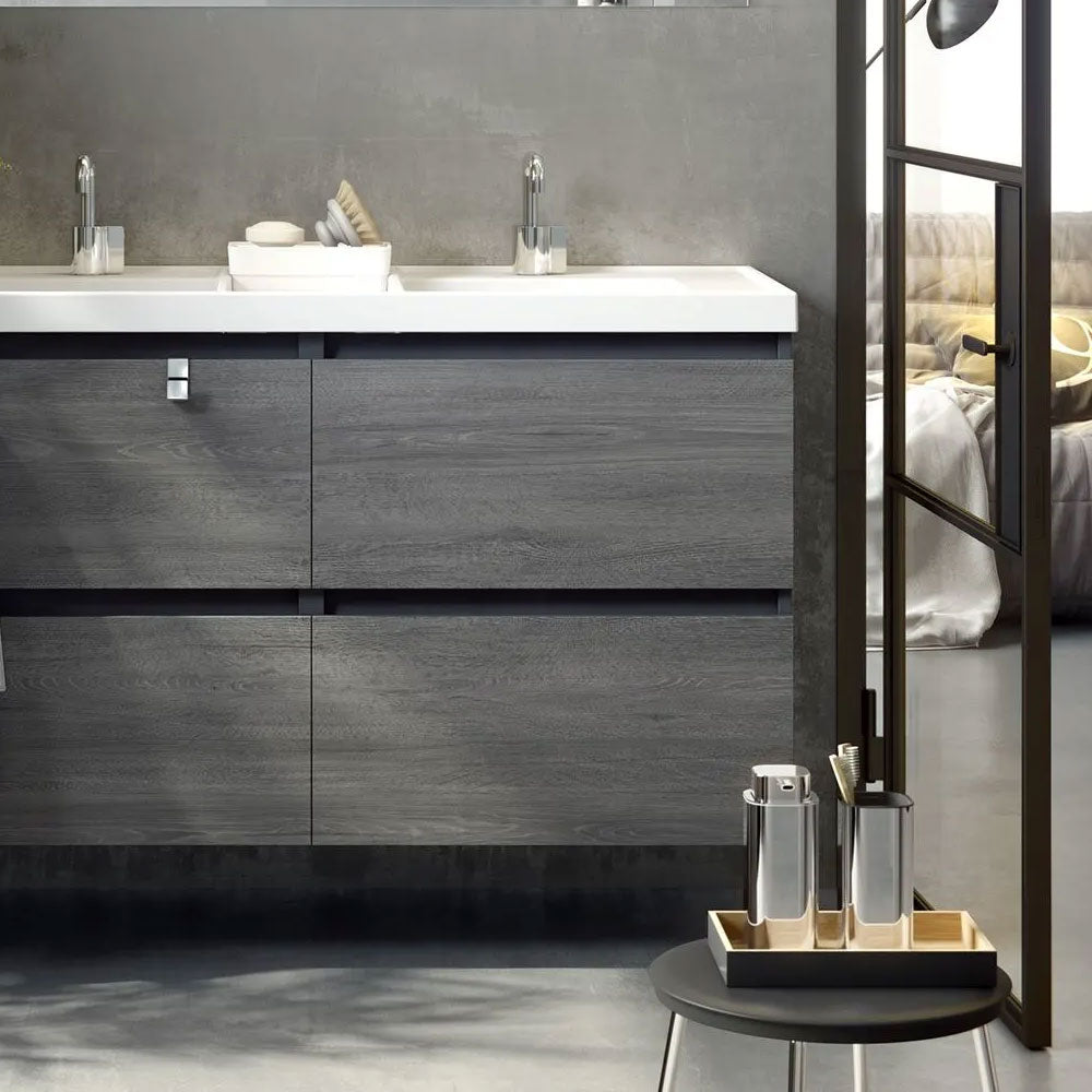 Dispenser sapone da appoggio in acciaio cromato della collezione 'Line' by Cosmic - cm 6