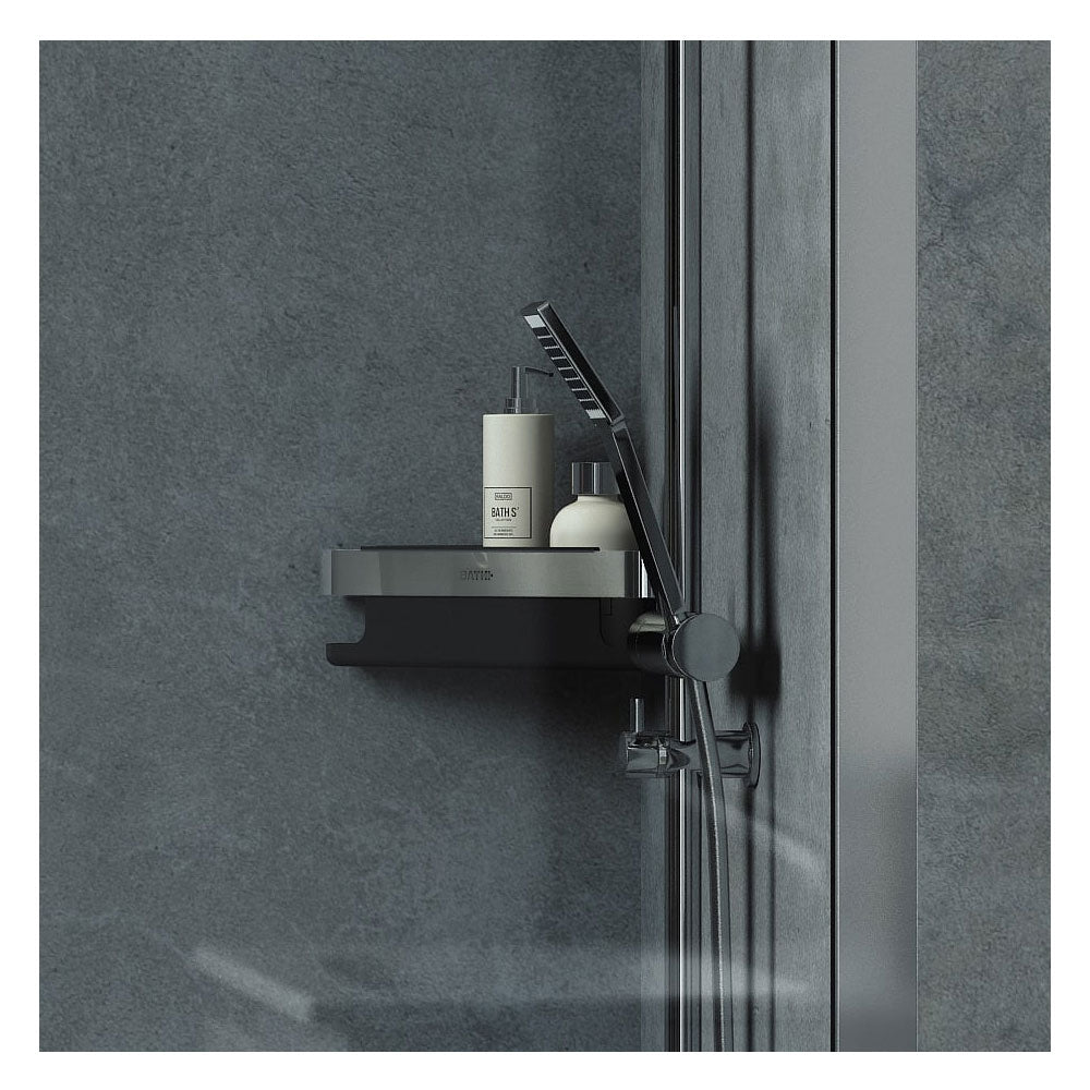 Angoliera doccia portasapone estraibile in acciaio cromato e plastica della collezione 'Line' by Cosmic - cm 21