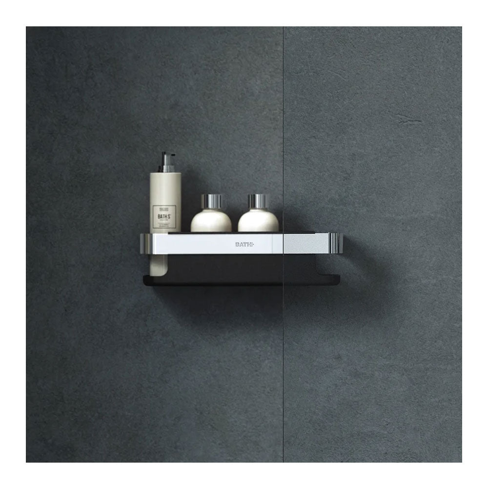 Porta sapone doccia estraibile in acciaio cromato e plastica della collezione 'Line' by Cosmic - cm 30x10