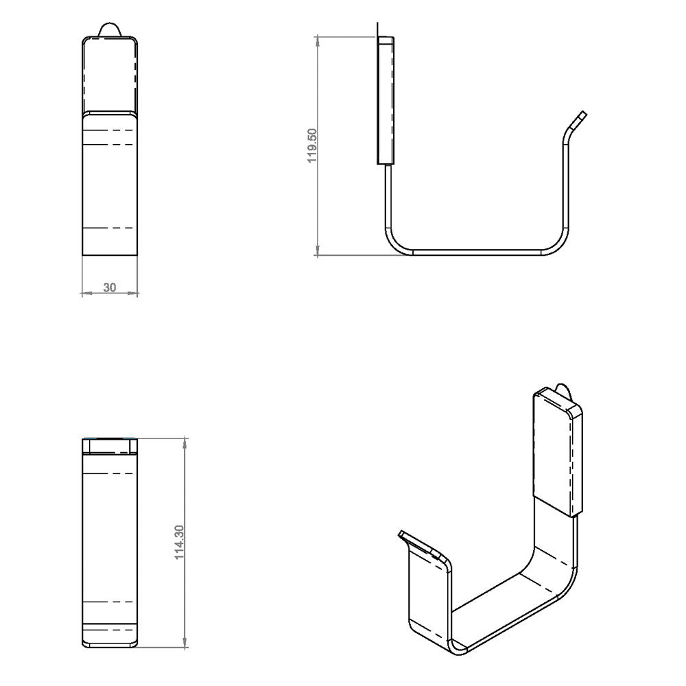 Porta asciugamano a muro in acciaio cromato della collezione 'Line' by Cosmic - cm 3x12x12