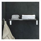 Porta asciugamani a mensola in acciaio cromato della collezione 'Line' by Cosmic - cm 50x21