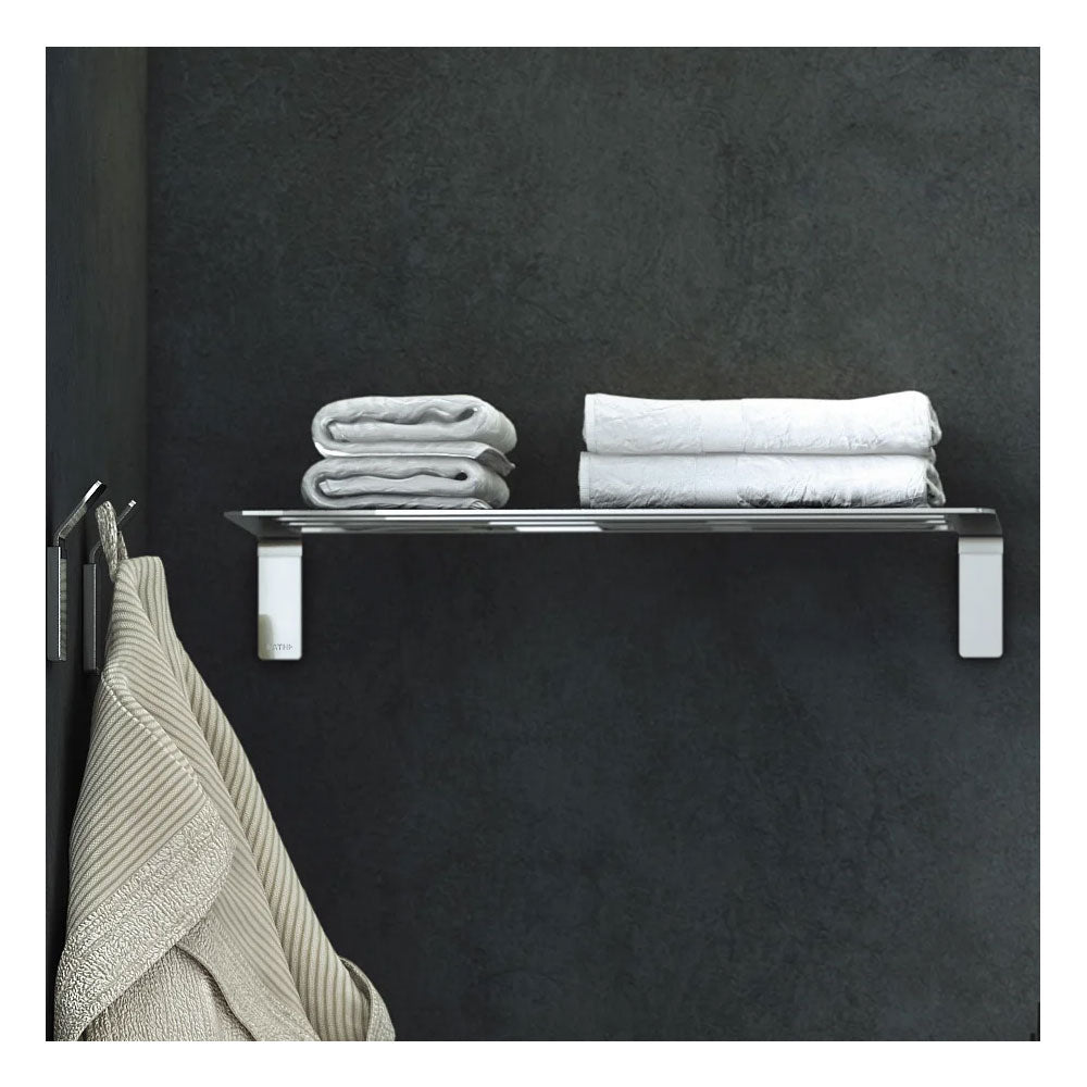 Porta asciugamani a mensola in acciaio cromato della collezione 'Line' by Cosmic - cm 50x21