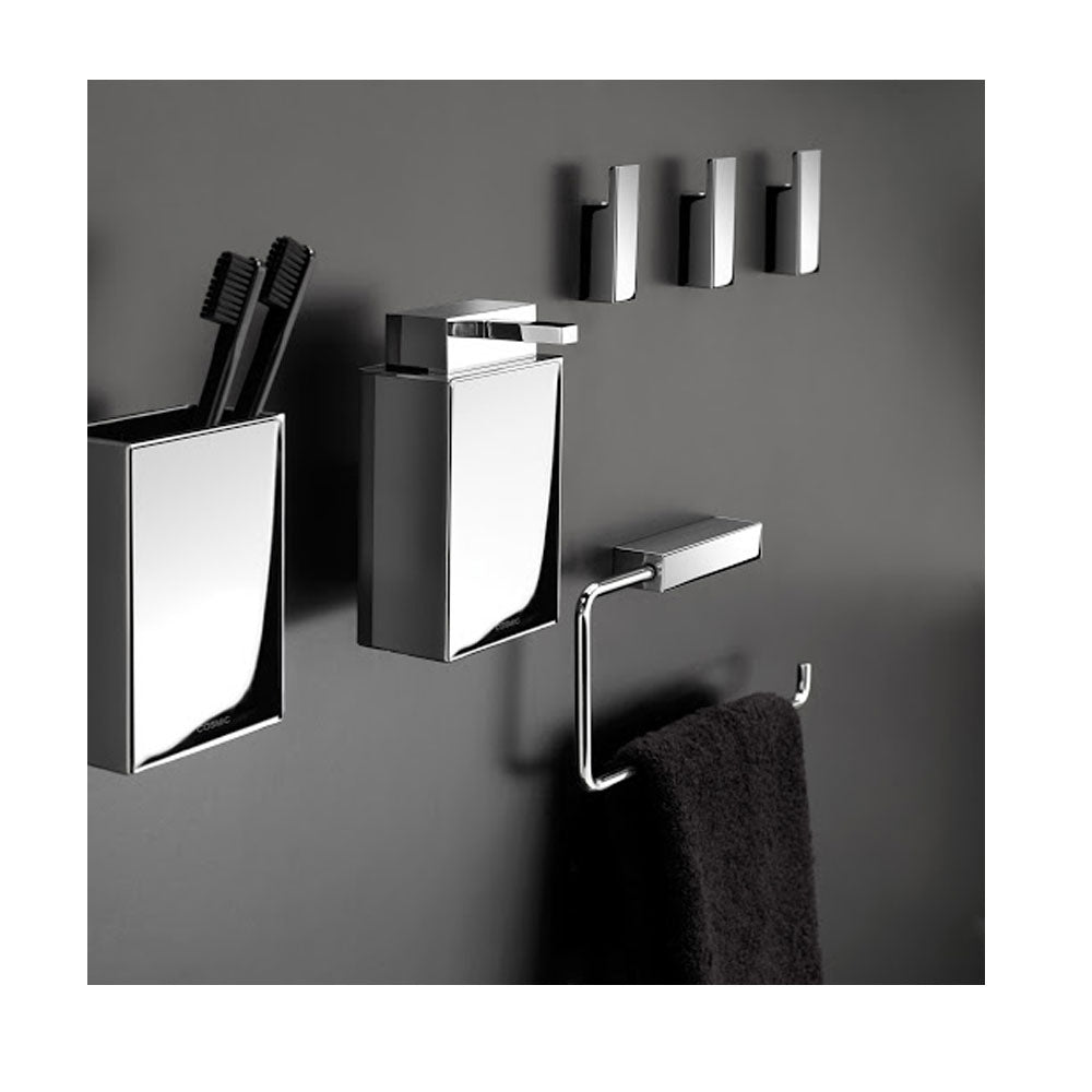 Porta asciugamani sospeso ad anello in ottone cromato della collezione 'Bath Life' by Cosmic cm 23x3x11