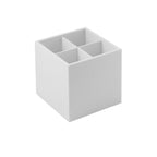 Contenitore porta trucchi da appoggio in vetro acrilico della collezione 'Bath Life' by Cosmic - Bianco