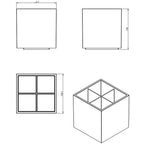 Contenitore porta trucchi da appoggio in vetro acrilico della collezione 'Bath Life' by Cosmic - Bianco