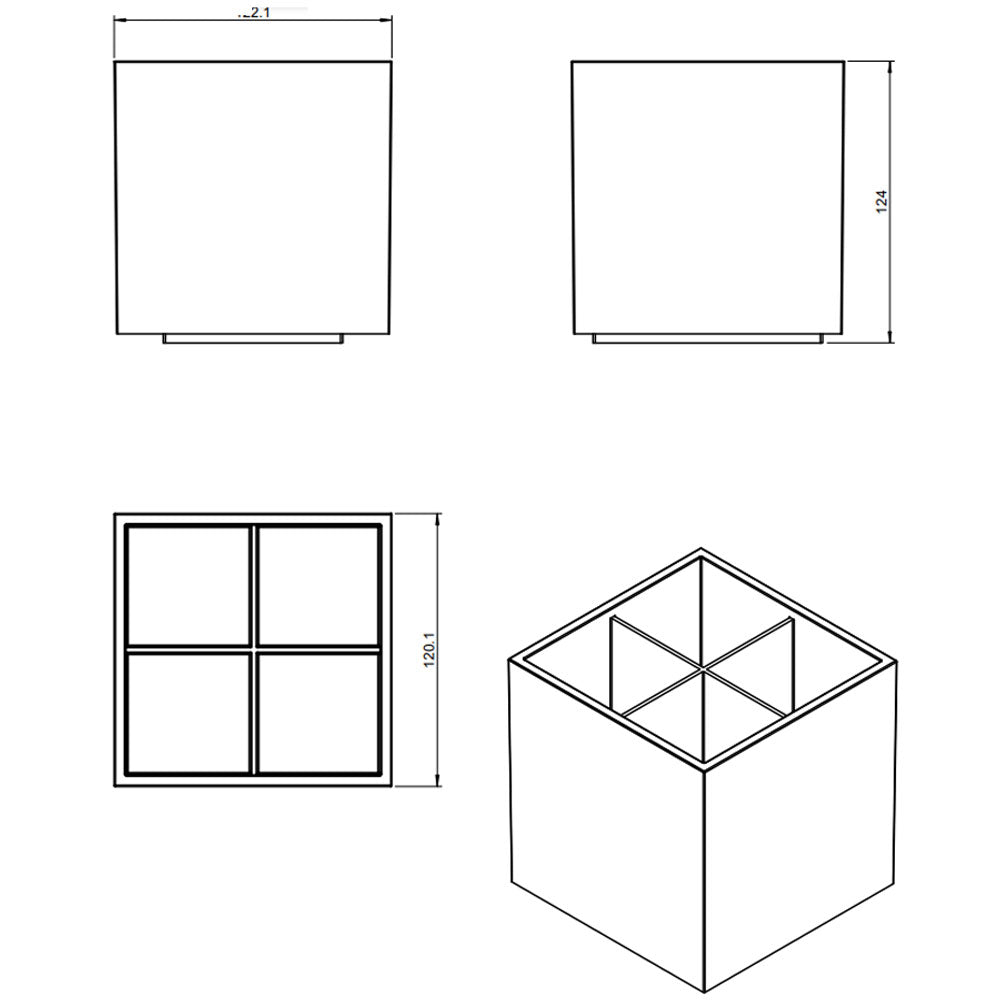 Contenitore porta trucchi da appoggio in vetro acrilico della collezione 'Bath Life' by Cosmic - Bianco