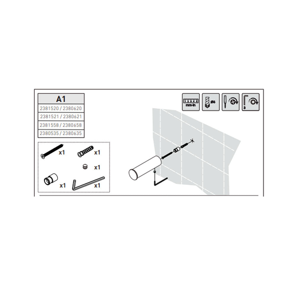 Appendino a muro in ottone verniciato della collezione 'Black & White' by Cosmic - Nero satinato