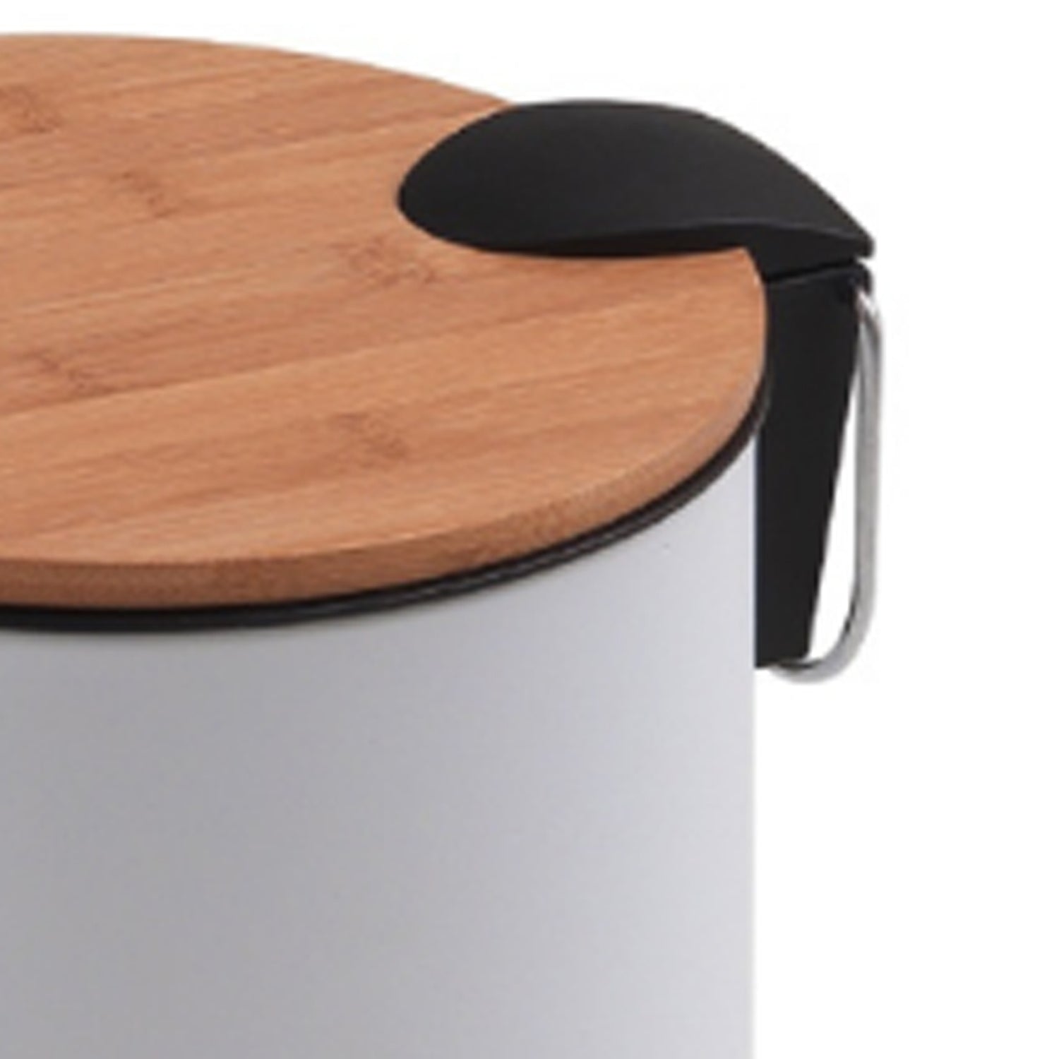 Portarifiuti Kenta 5 lt in bambÃ¹ e metallo bianco