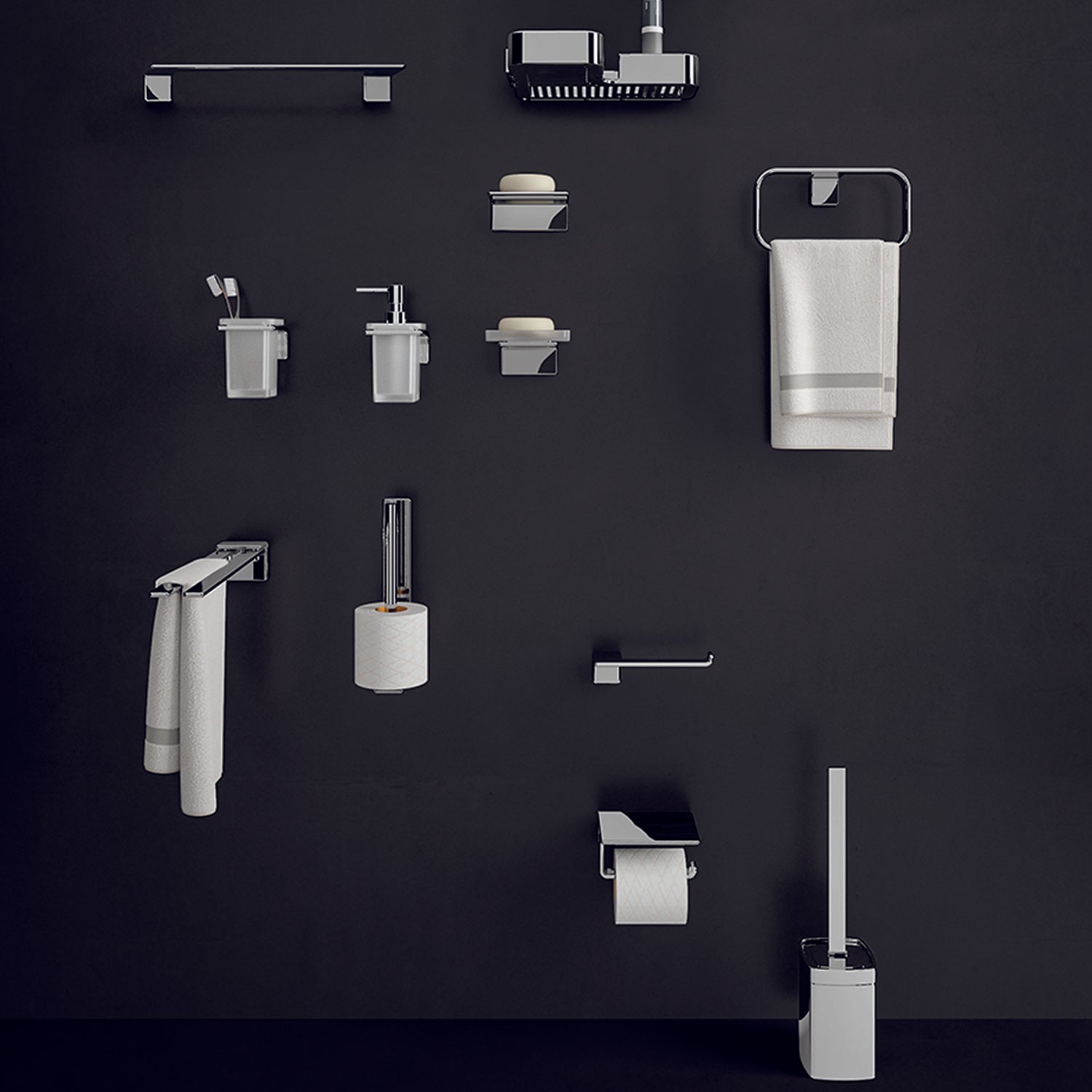 Portarotolo coperto a parete in Ottone e Acciaio AISI 304 Gedy serie Il Giglio - Cromato