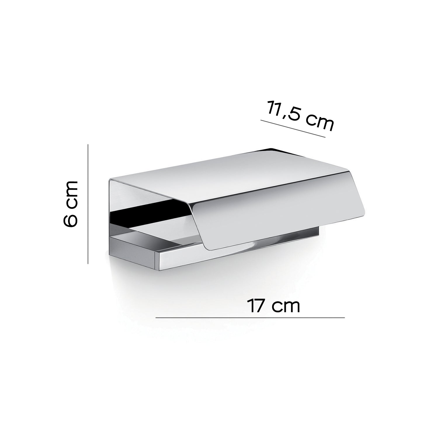 Portarotolo coperto in Ottone e Cromall Gedy serie Lanzarote - Cromato
